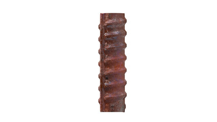 rusty deformed bar steel material 3D rendering