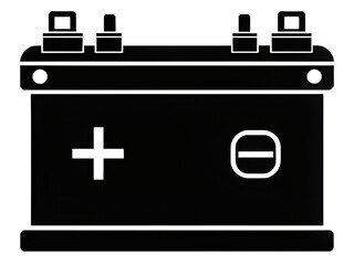 Car Battery Glyph Icon - Automotive Power Source Symbol