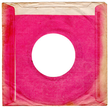 Pinke alte, popige Plattenh&uuml;lle Schutzh&uuml;lle f&uuml;r Vinyl 7-Inch Single Schallplatten