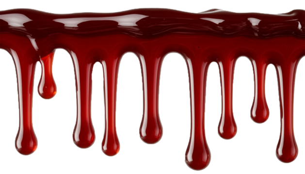 Texture of jam dripping down with streaks clipart on transparent background PNG. Natural ecologically clean product.