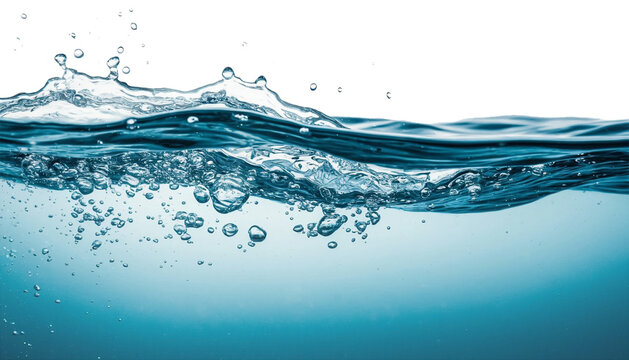 Sea Water Surface in Section on Transparent Background PNG Ready Clip Art Oceanic Detail Isolated