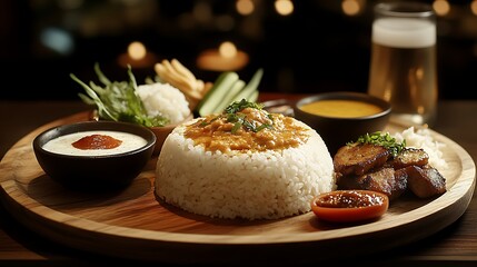 Delicious Nepali Curry Rice Meal.