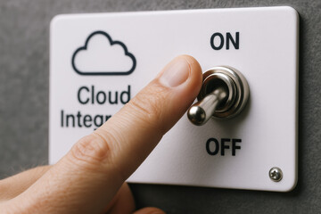 Fototapeta premium Activating connectivity through cloud integration initiates efficient digital transformation processes for businesses
