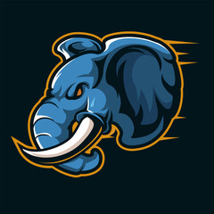 Blue Beast Elephant Head Logo