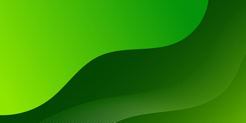 Bright Green Wave Lines Pattern Background. Technology Banner. Vector Illustration.