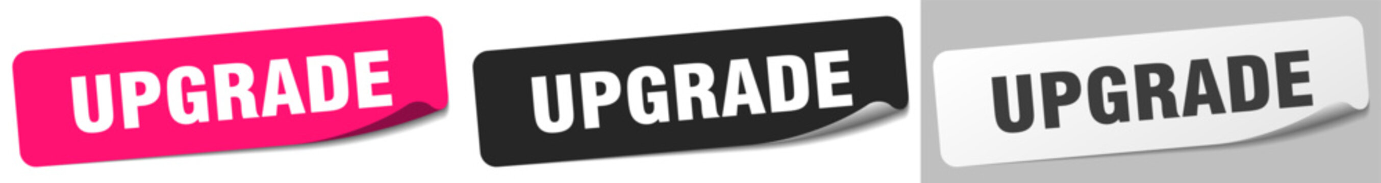 upgrade sticker. upgrade sticker set on white background