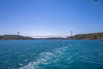 Cruising Towards the Bosphorus Bridge on a Sunny Day