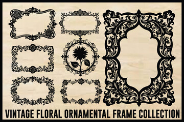 
Vintage Floral Laser Cut Ornamental Frame Set