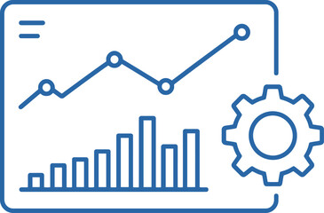 Line Chart and Gear A Visual Dashboard Presentation for Data Analysis