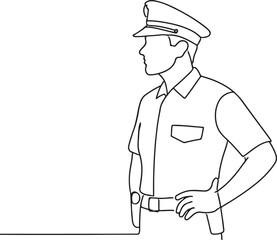 Police Officer Line Art for Law Enforcement and Public Safety Concept