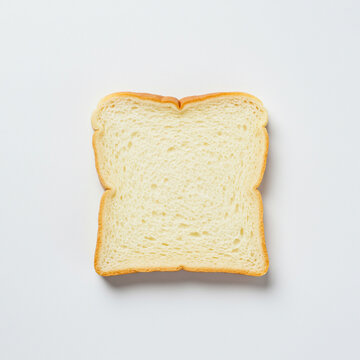 Single Slice of White Bread on White