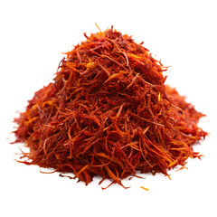 Fototapeta premium Saffron Filaments in Pile – Gourmet Spice Isolated for Packaging or Recipe Art