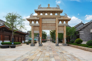 Traditional Chinese archway in a historic cultural area