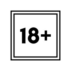 Minimalist 18 Plus Label Icons for Age Restriction