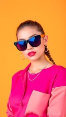Naklejka premium girl with sunglasses