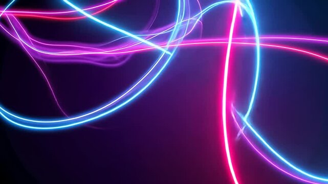 Vibrant Neon Light Trails Abstract Energy and Modern Aesthetics in a Digital Canvas