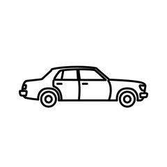 Fototapeta premium Outline of a classic car illustration on transparent background 