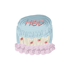 birthday cake on white background
