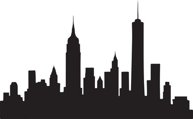 Abstract New York City Skyline Silhouette for Urban Landscape and Cityscape Theme