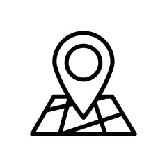 Map marker icon representing location on a transparent background  