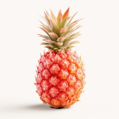 Isolated Pineapple on a transparent background photorealistic with detailed spiky texture and vibrant color