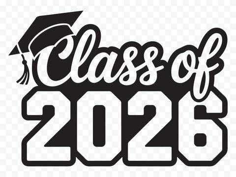class of 2026 graduation typography vector illustration for invitations posters and digital celebration designs