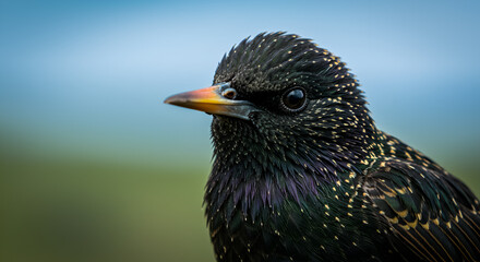 Starling Bird Portrait Close Up