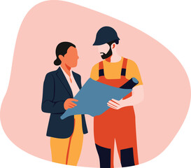 The Architect discuss with the Project Manager