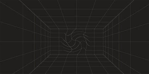 Illustration - Dance house, room. A dance floor, a wall, a palette of flowers. Vector