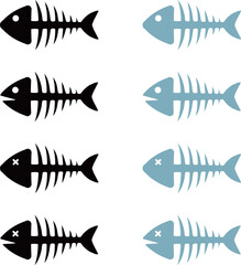 魚の骨　アイコン　セット