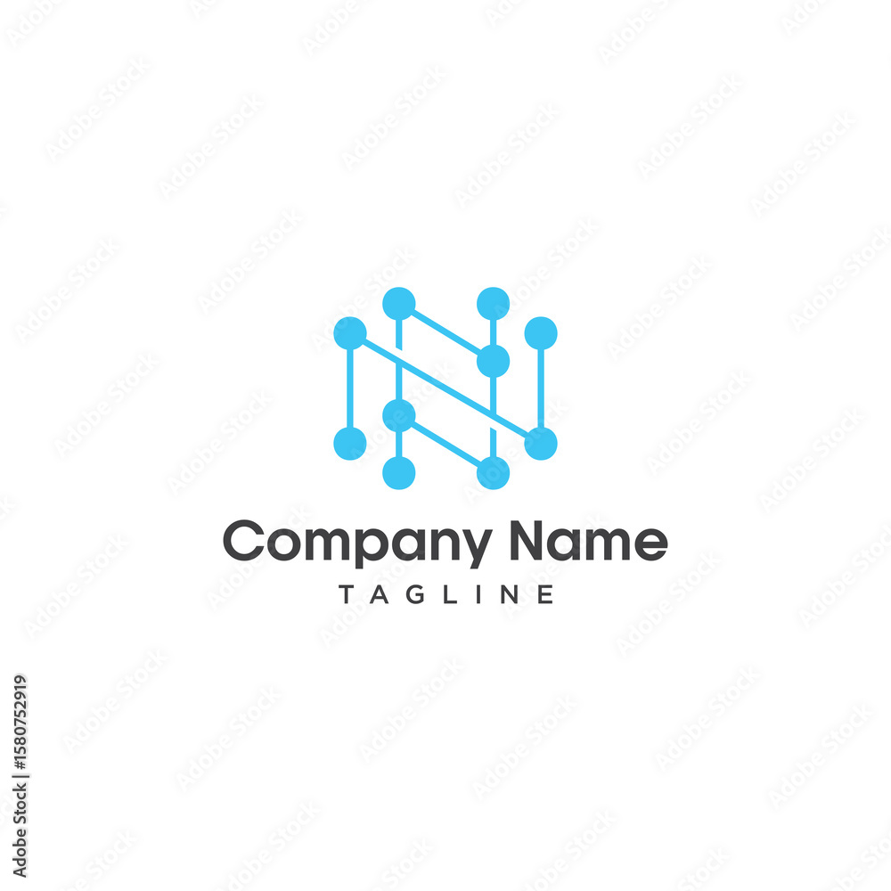 Fototapete vector logo of the initial n neuron