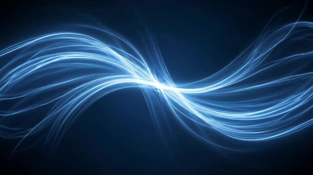 Abstract Blue Light Waves on Dark Background