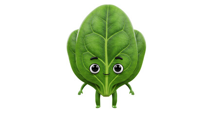 Cute Spinach Character with Arms and Legs