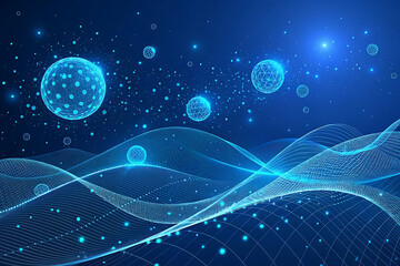 3D Mesh Gradient Spheres Abstract Background for Tech Design

