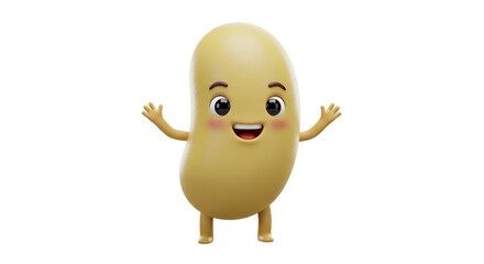 Cute Cartoon Bean Character Illustration
