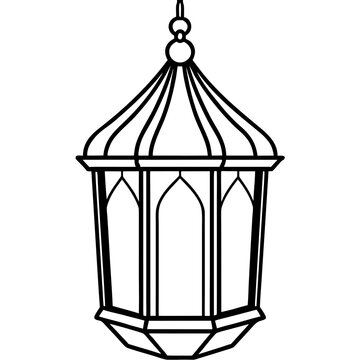 black and white lantern hanging clip art preview