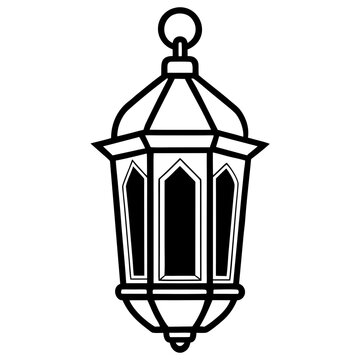 black and white lantern hanging clip art preview