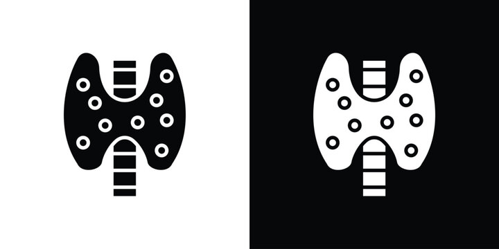 Thyroid icon design. Black flat style sign for mobile concept
