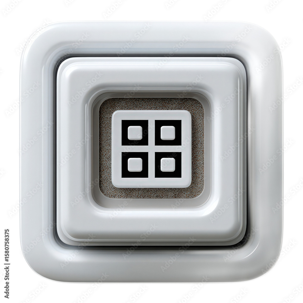 Fototapete Abstract design of a layered square icon with a grid pattern in a minimalistic style and soft colors displaying modern aesthetics