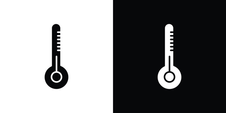 Thermometer icon design. Black flat style sign for mobile concept