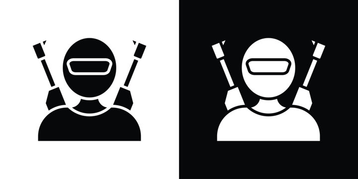Terrorism icon design. Black flat style sign for mobile concept