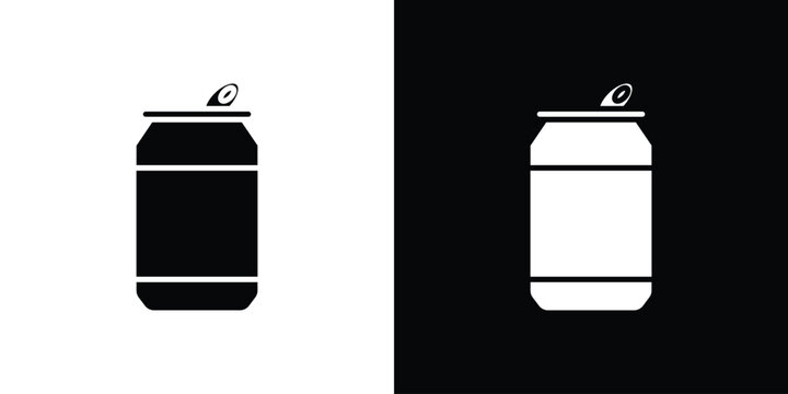 Soda can icon design. Black flat style sign for mobile concept