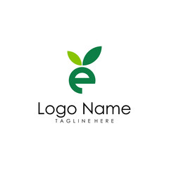 E eco initial logo vector 