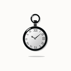 Illustration of a classic pocket watch with Roman numerals