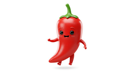 Cartoon pepper character with happy face
