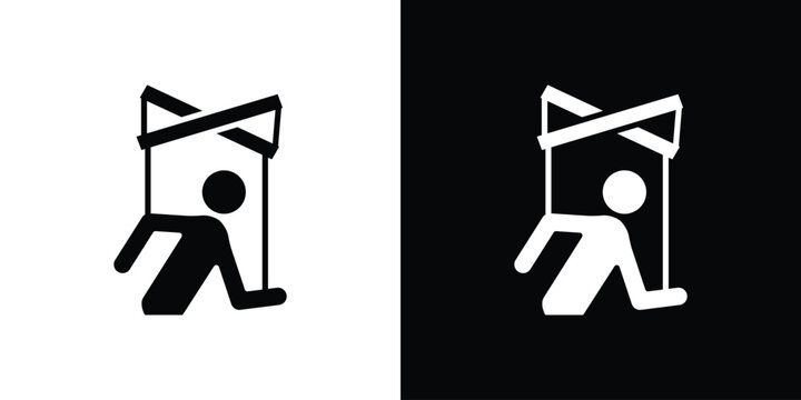 Puppet icon design. Black flat style sign for mobile concept