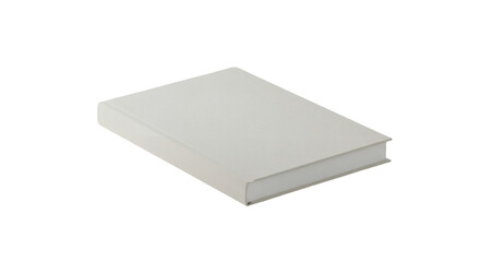 Blank white book lying on a black background.