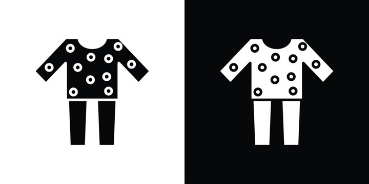 Pijama icon design. Black flat style sign for mobile concept