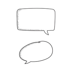 Hand-drawn speech bubble set.