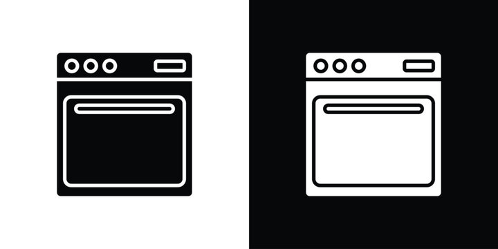 Oven icon design. Black flat style sign for mobile concept